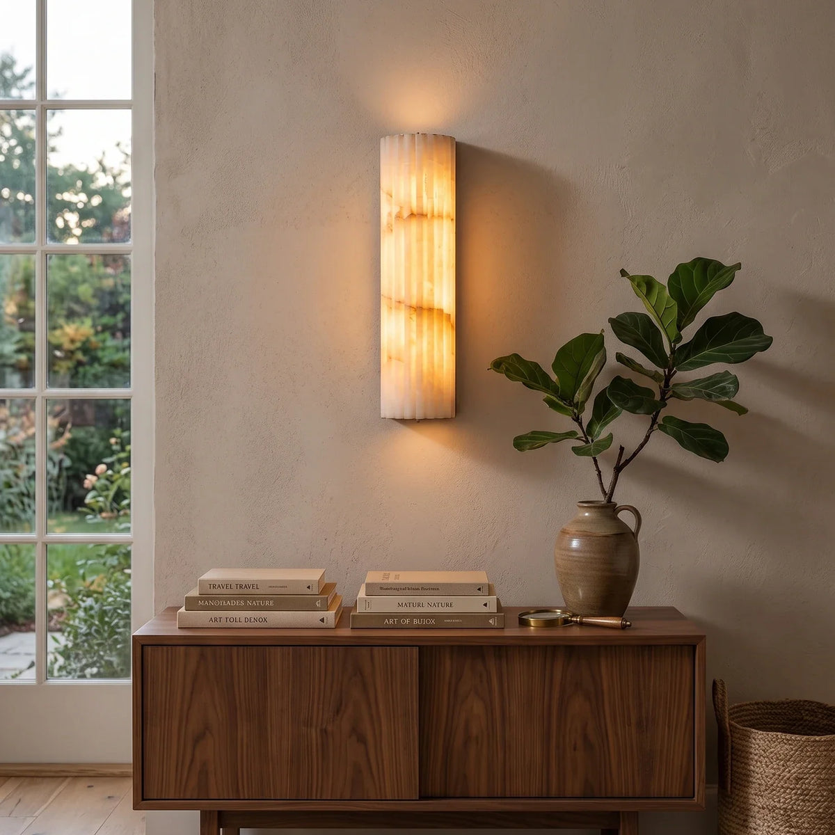 Lisbeth Fluted Alabaster Wall Sconce – Alabaster detail 6