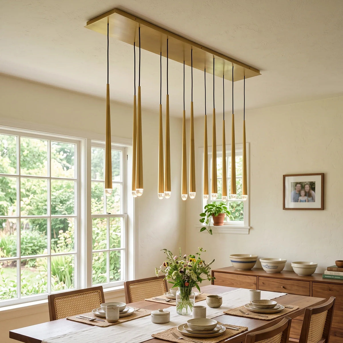 Long Dish Brass Art Crystal Chandelier – Crystal detail 2