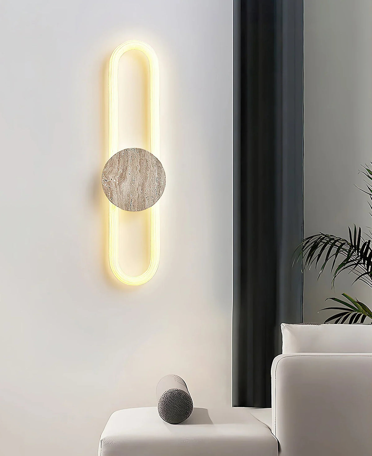 Long Strip Ra Travertine Wall Lamp – Travertine detail 4