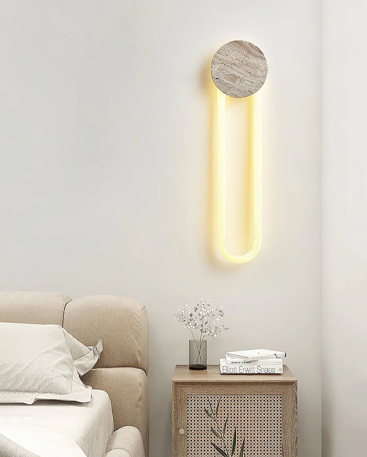 Long Strip Ra Travertine Wall Lamp – Travertine detail 7