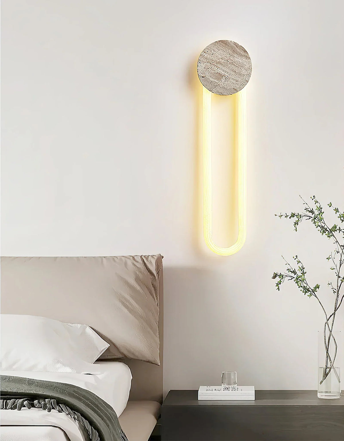 Long Strip Ra Travertine Wall Lamp – Travertine detail 5