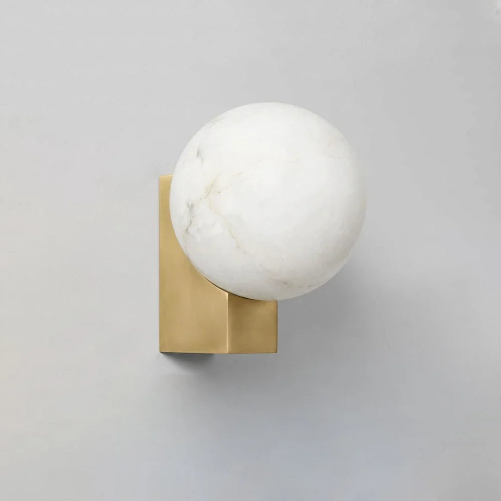 Lunara Alabaster Globe Wall Sconce – Alabaster detail 11