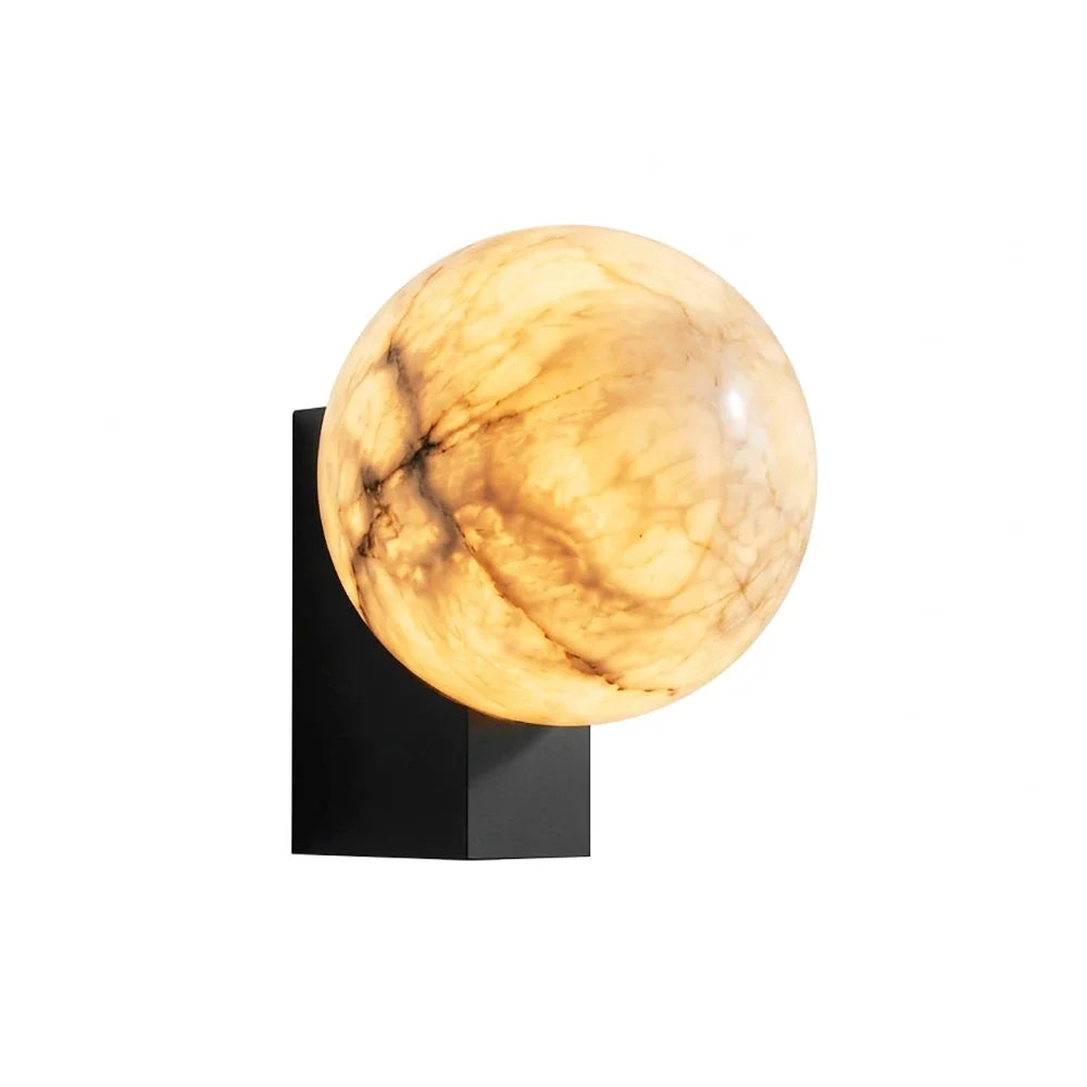 Lunara Alabaster Globe Wall Sconce – Alabaster detail 14