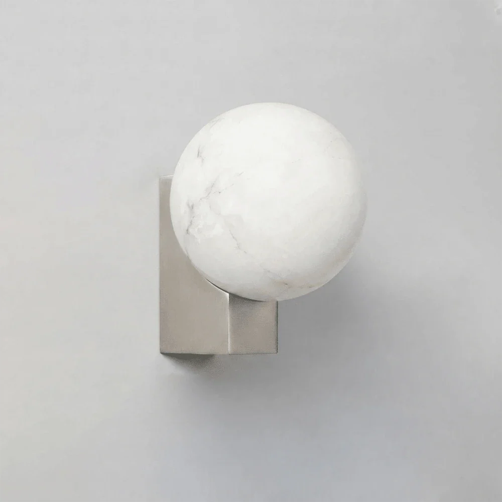 Lunara Alabaster Globe Wall Sconce – Alabaster detail 12