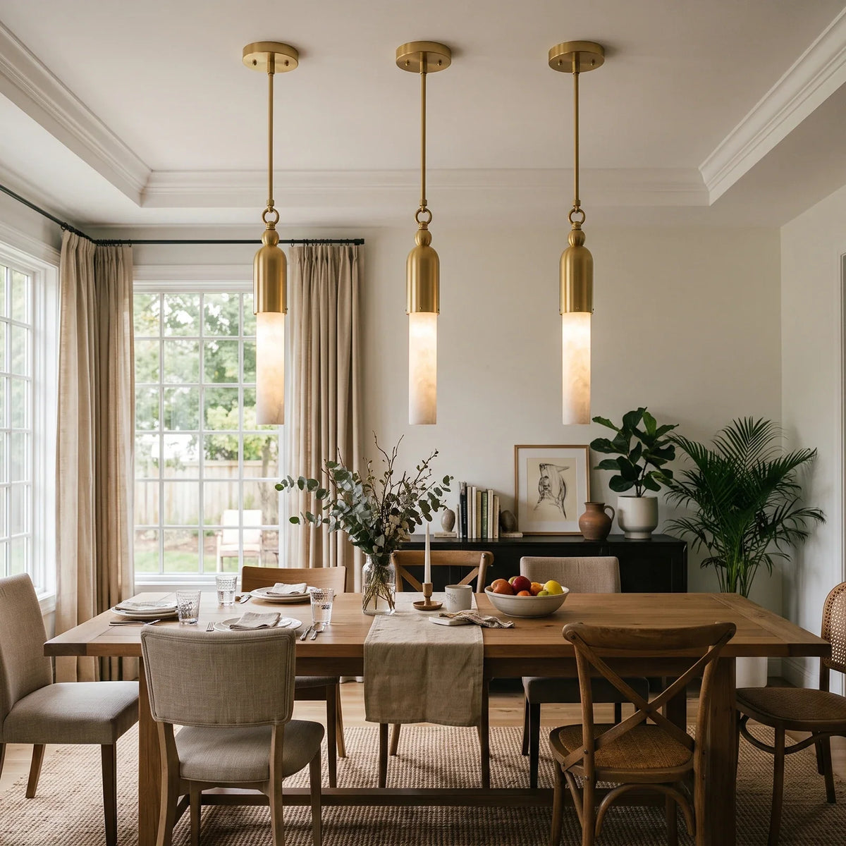Lunelle Alabaster Rod Mini Pendant Light – Alabaster detail 8
