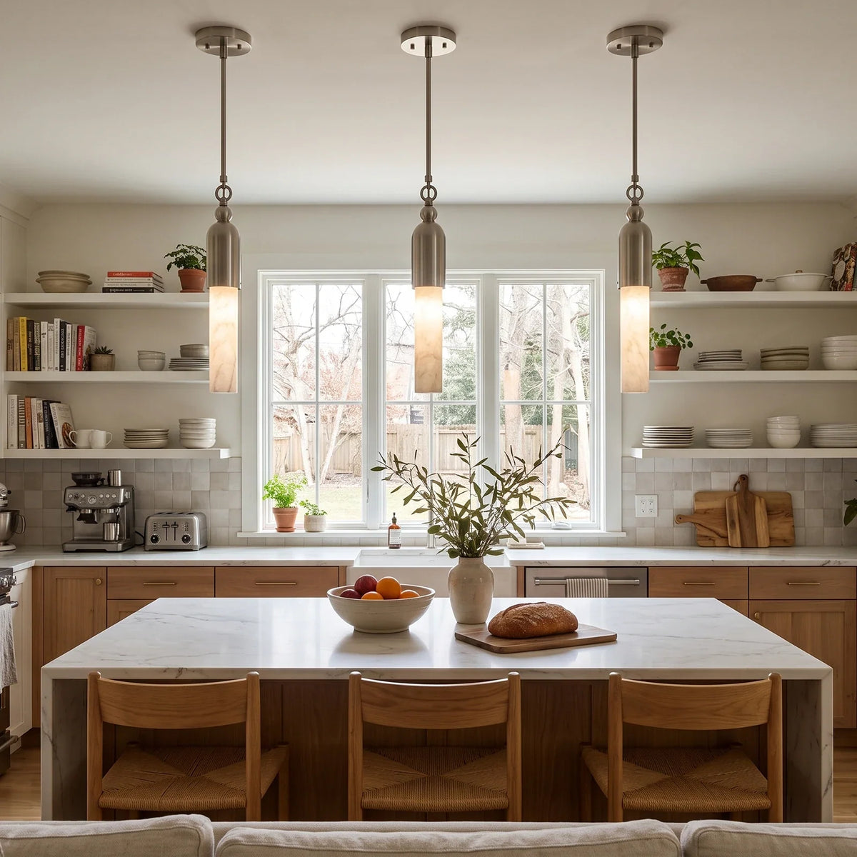Lunelle Alabaster Rod Mini Pendant Light – Alabaster detail 9