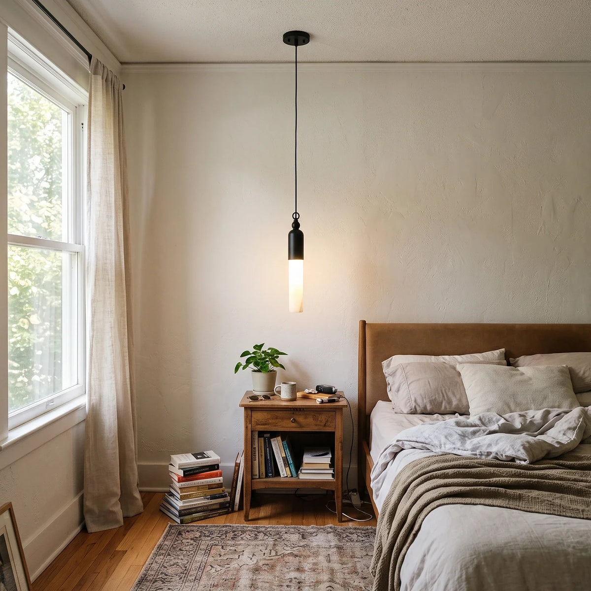 Lunelle Alabaster Rod Mini Pendant Light – Alabaster detail 5