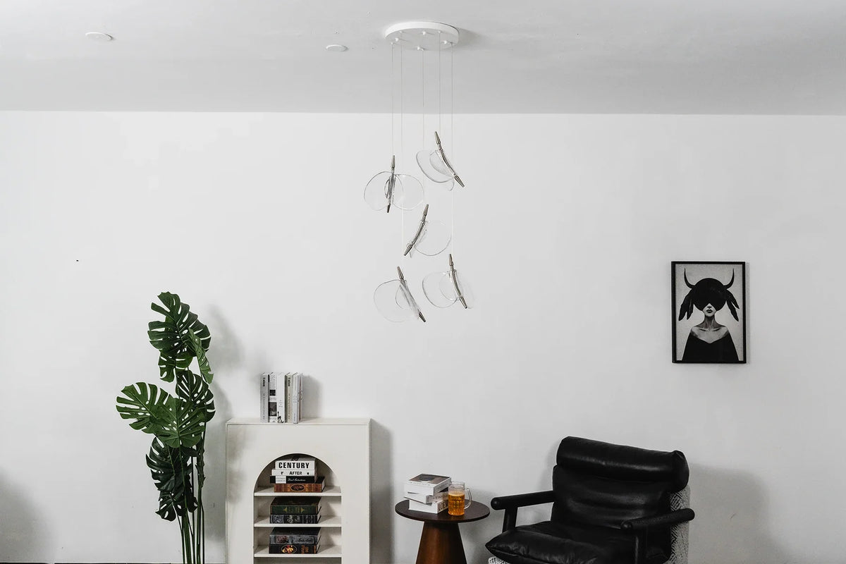 Lunelle Textured Glass Pendant Chandelier – Glass detail 13