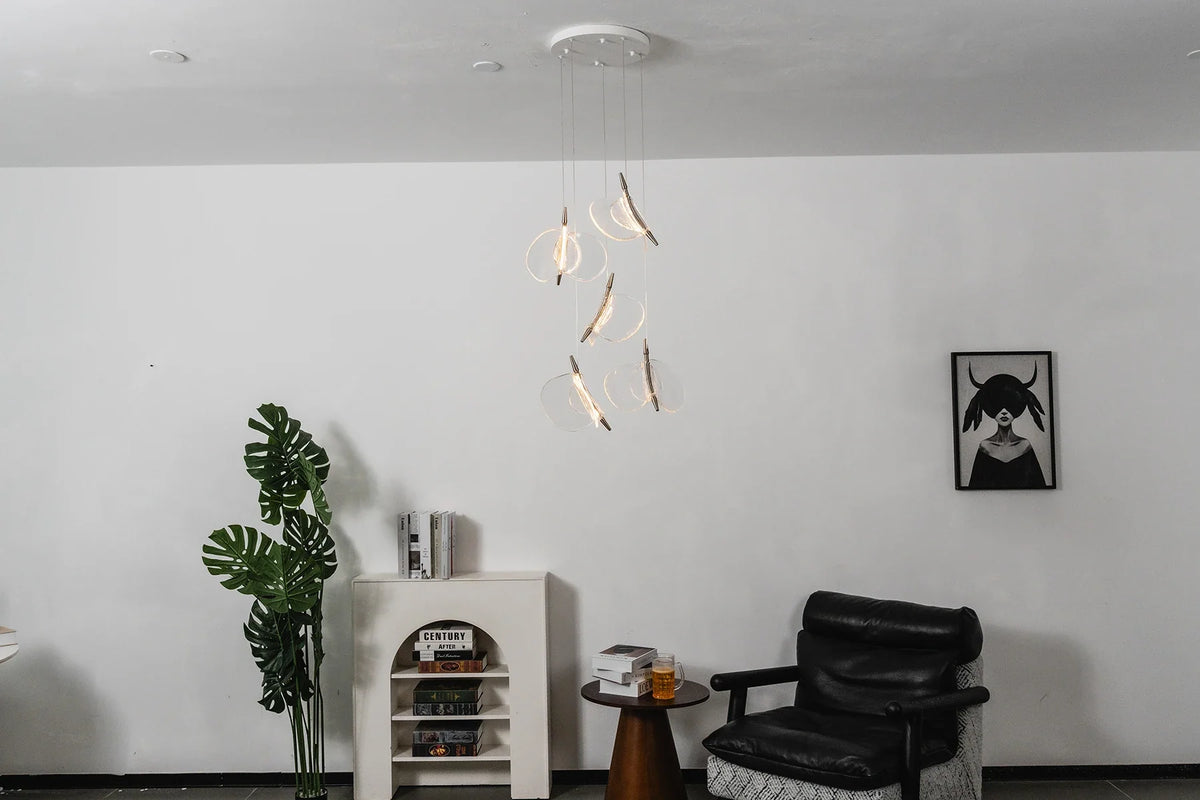 Lunelle Textured Glass Pendant Chandelier – Glass detail 12