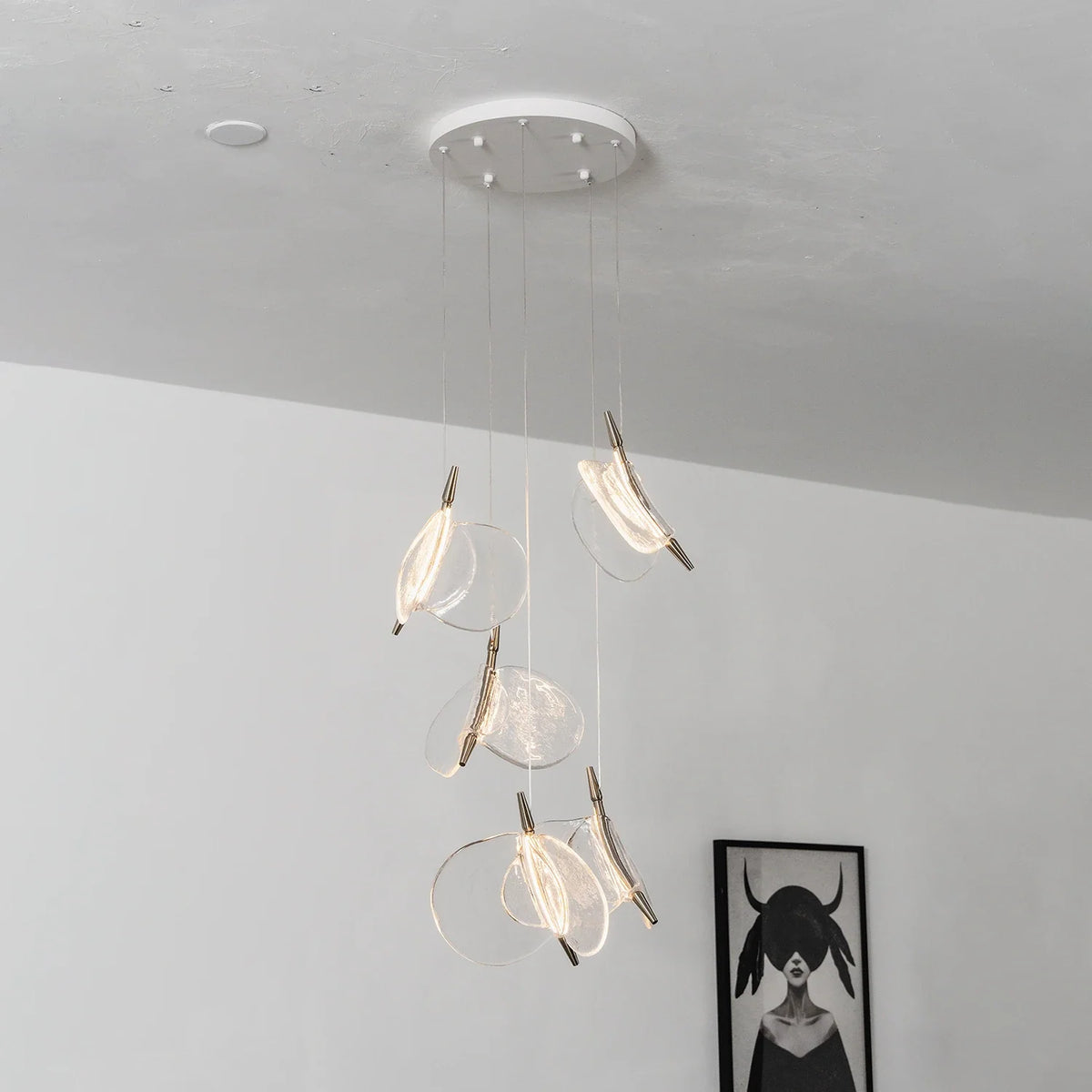 Lunelle Textured Glass Pendant Chandelier – Glass detail 24