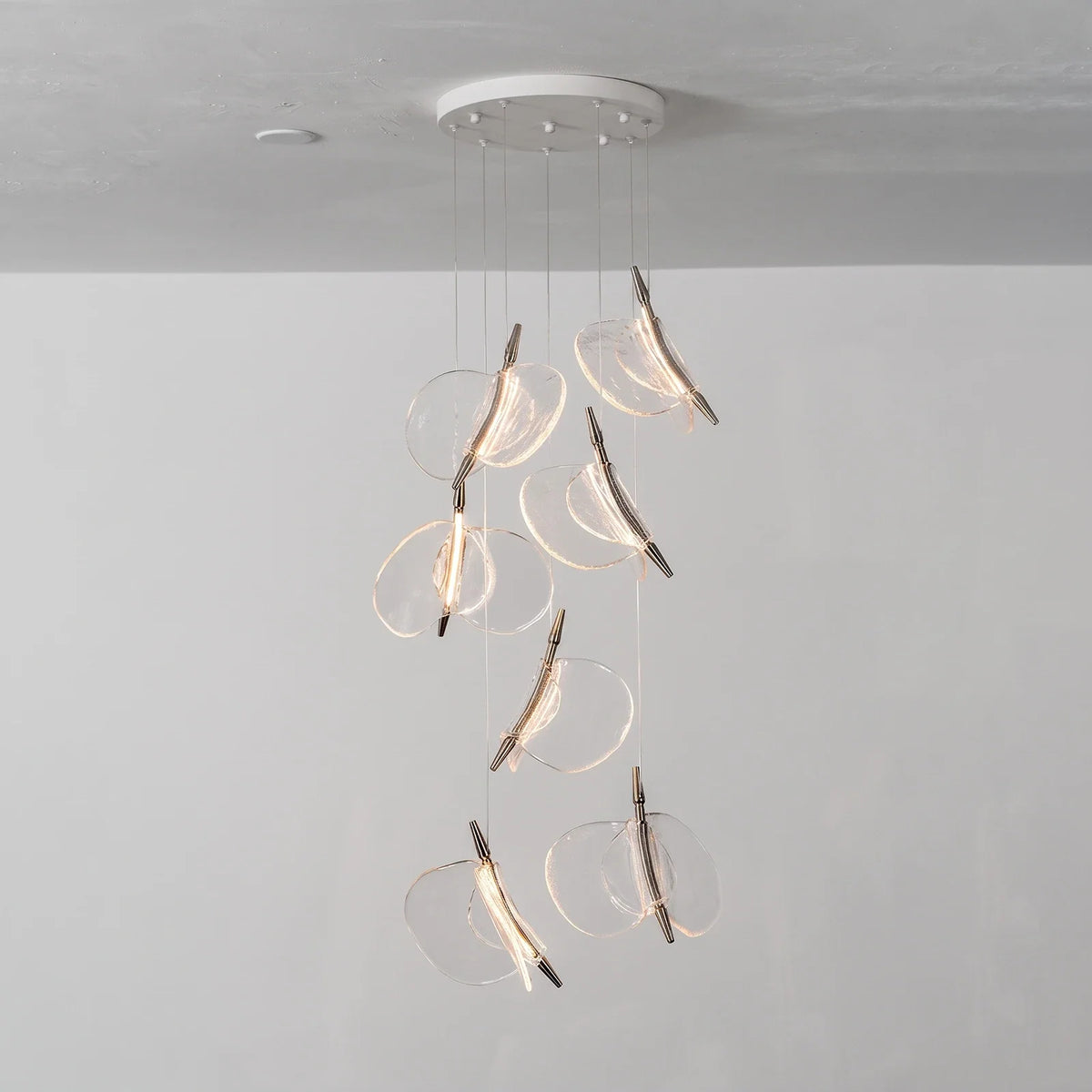 Lunelle Textured Glass Pendant Chandelier – Glass detail 27