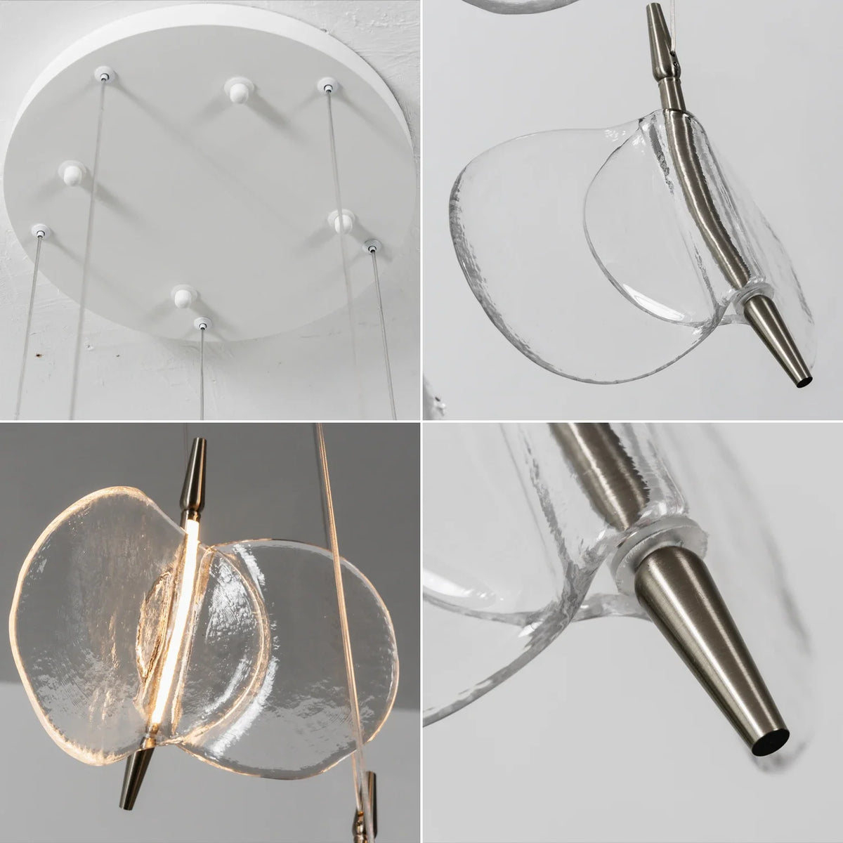 Lunelle Textured Glass Pendant Chandelier – Glass detail 16
