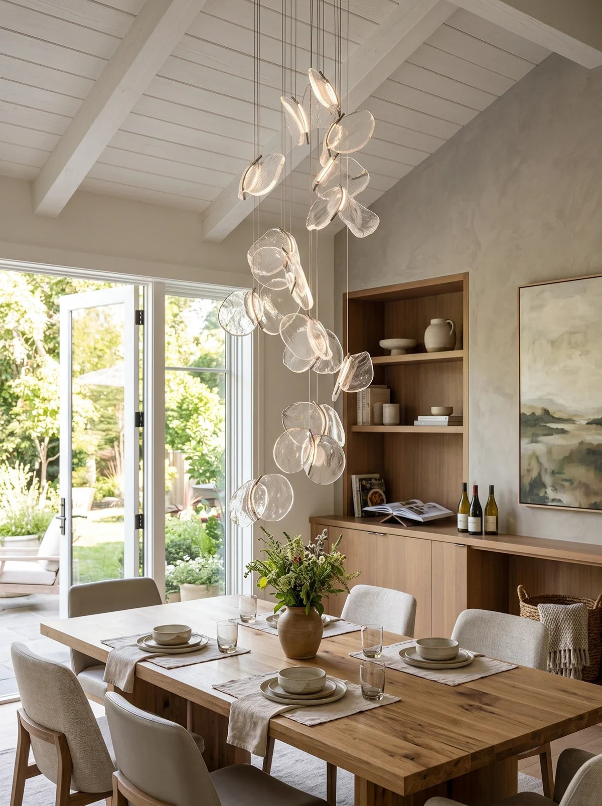 Lunelle Textured Glass Pendant Chandelier – Glass detail 10