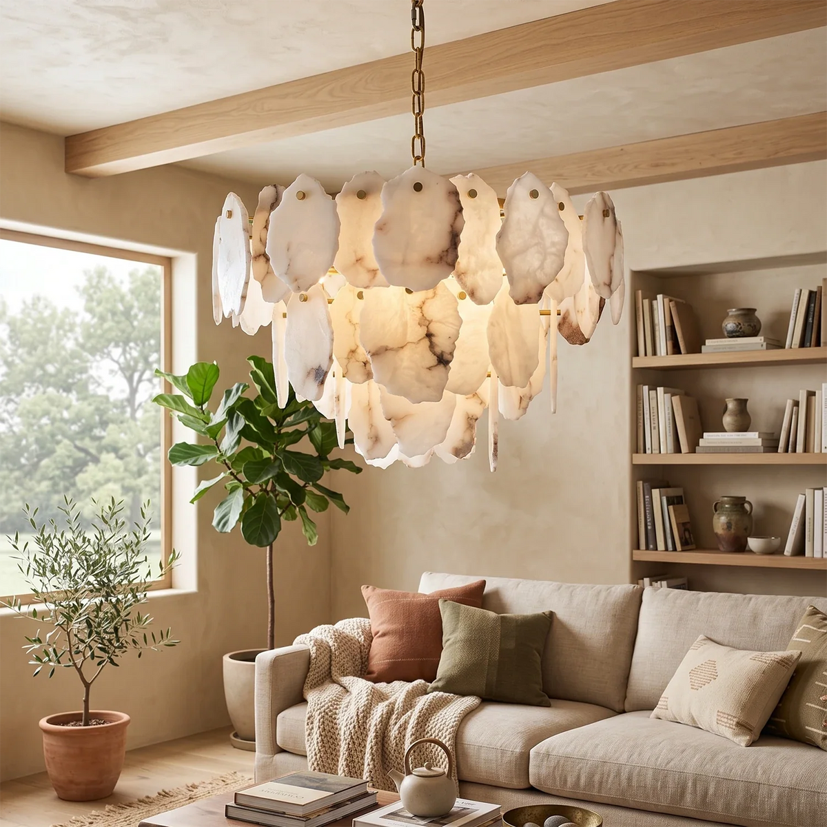 Gloire Alabaster Chandelier – Alabaster detail 2
