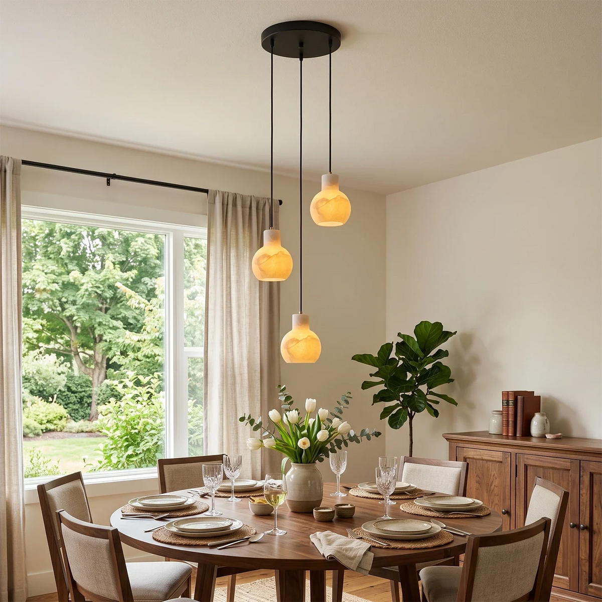 Manon Alabaster Decanter Chandelier – Alabaster detail 9
