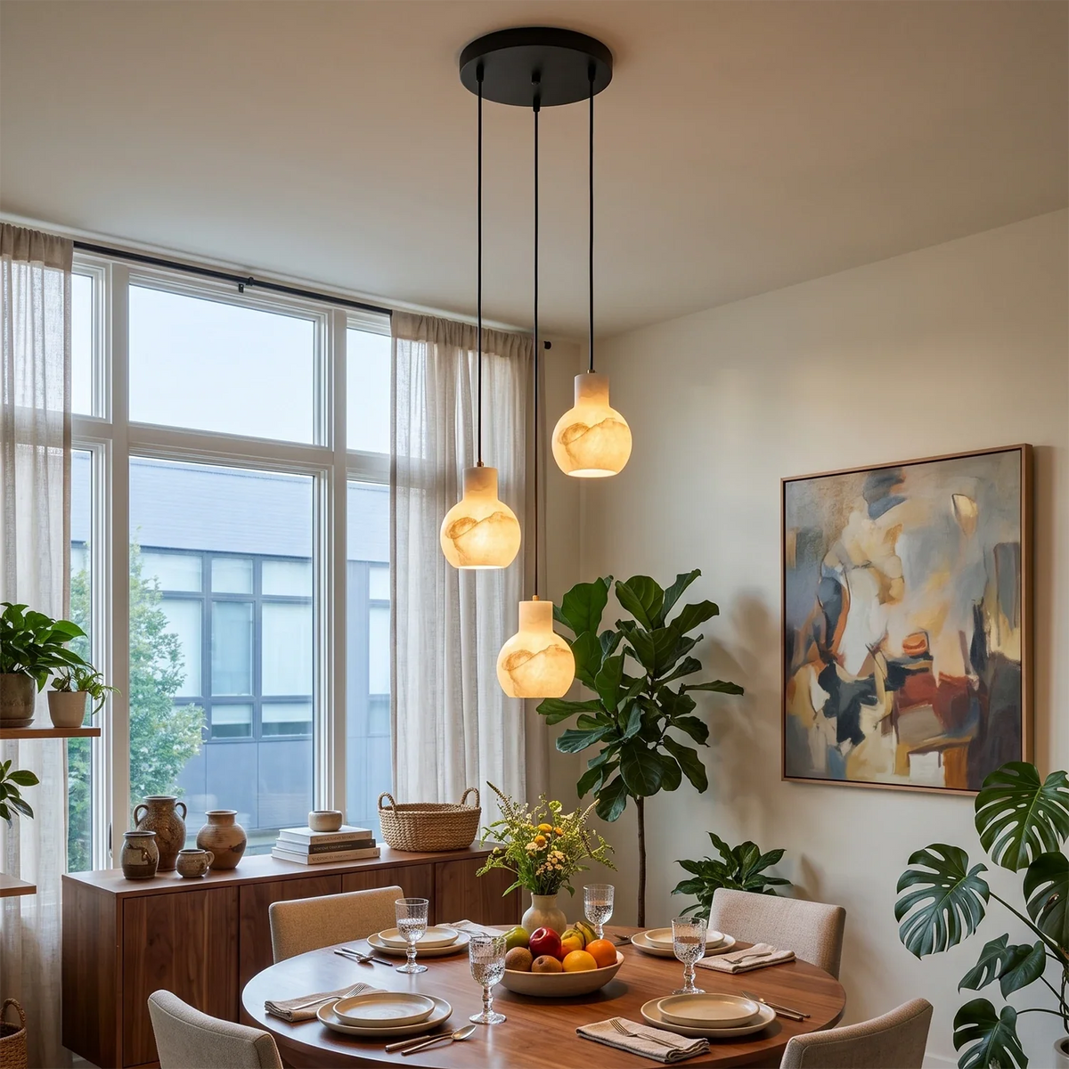 Manon Alabaster Decanter Chandelier – Alabaster detail 3