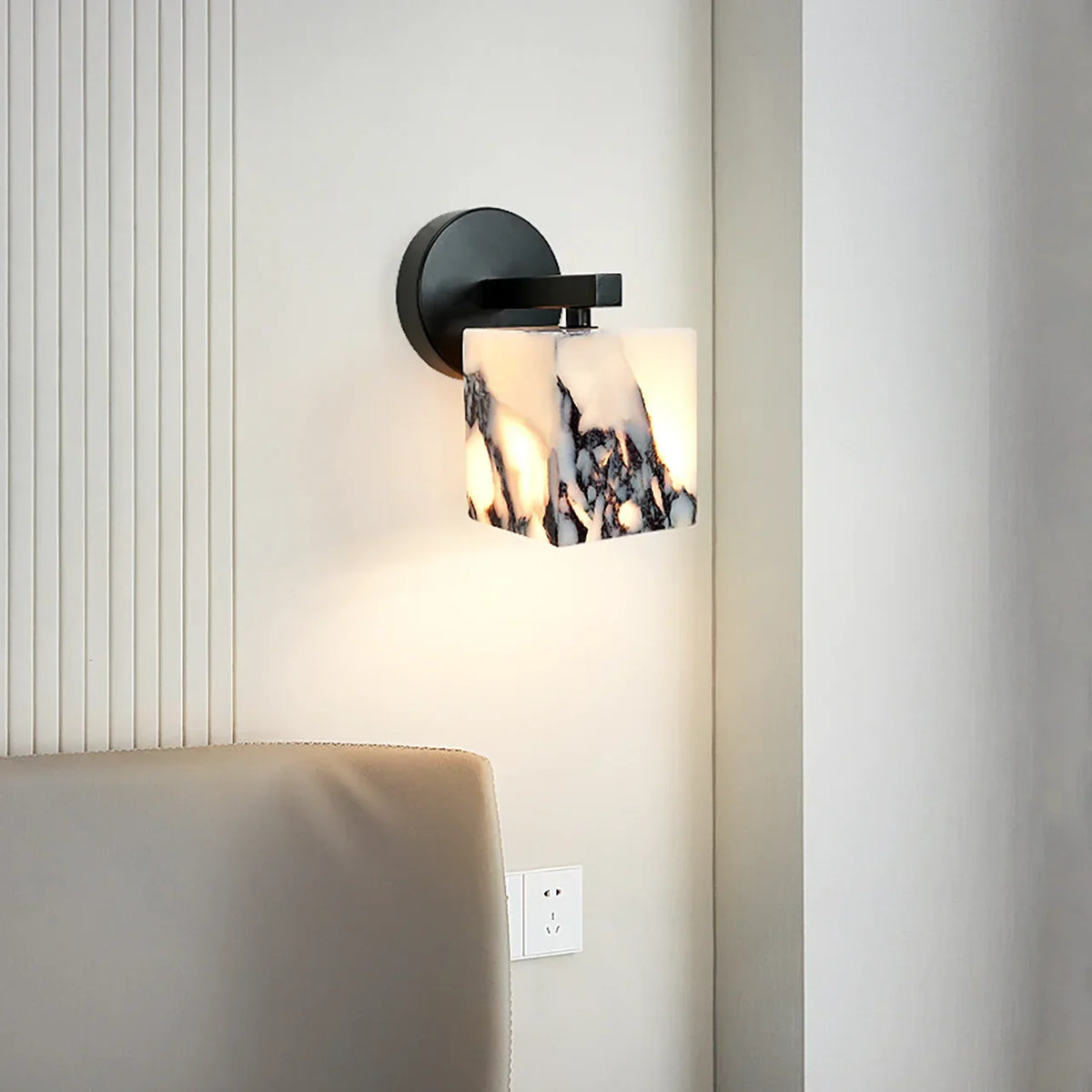 Marble Cube Geometric Wall Lamp – Marble detail 3