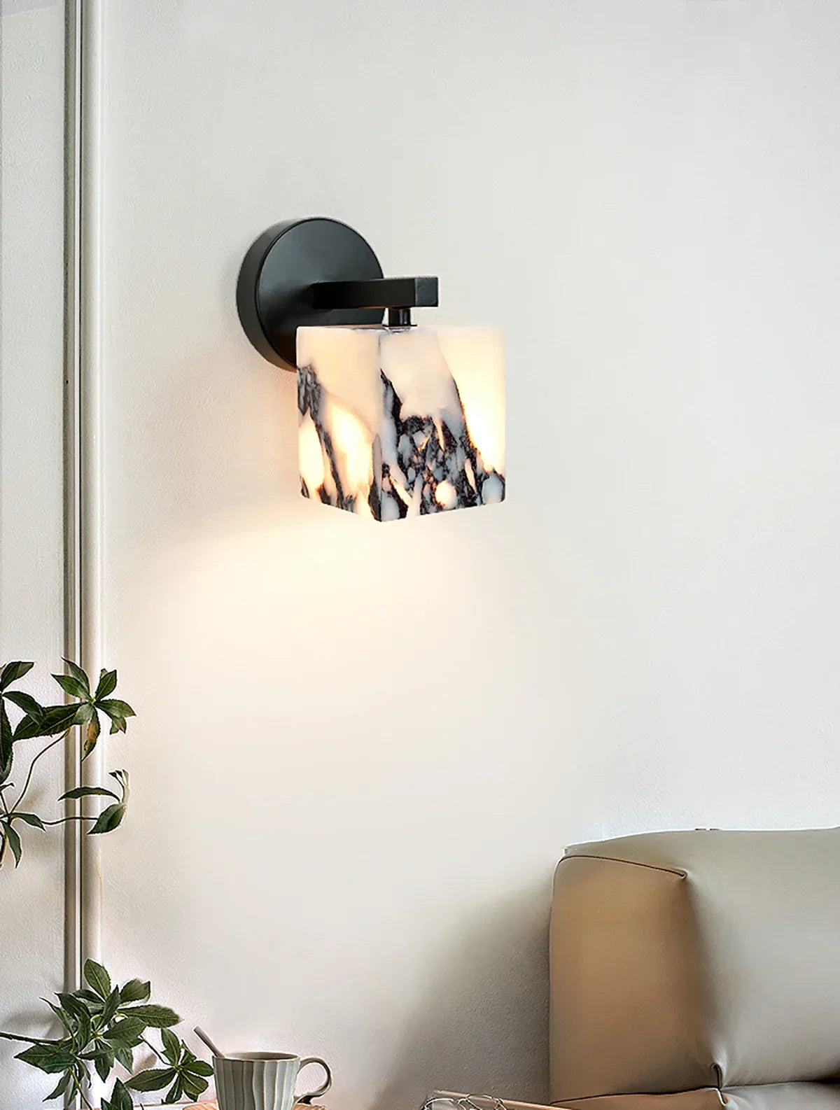 Marble Cube Geometric Wall Lamp – Marble detail 4