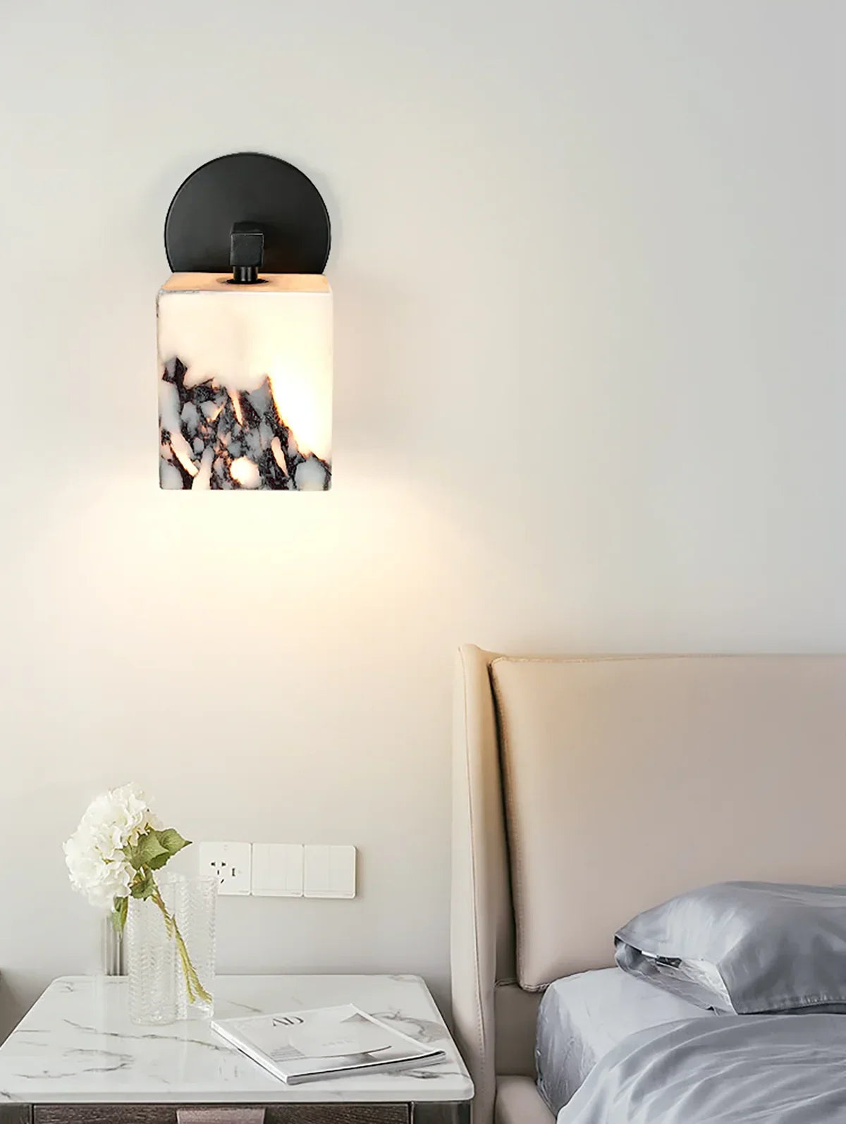 Marble Cube Geometric Wall Lamp – Marble detail 5