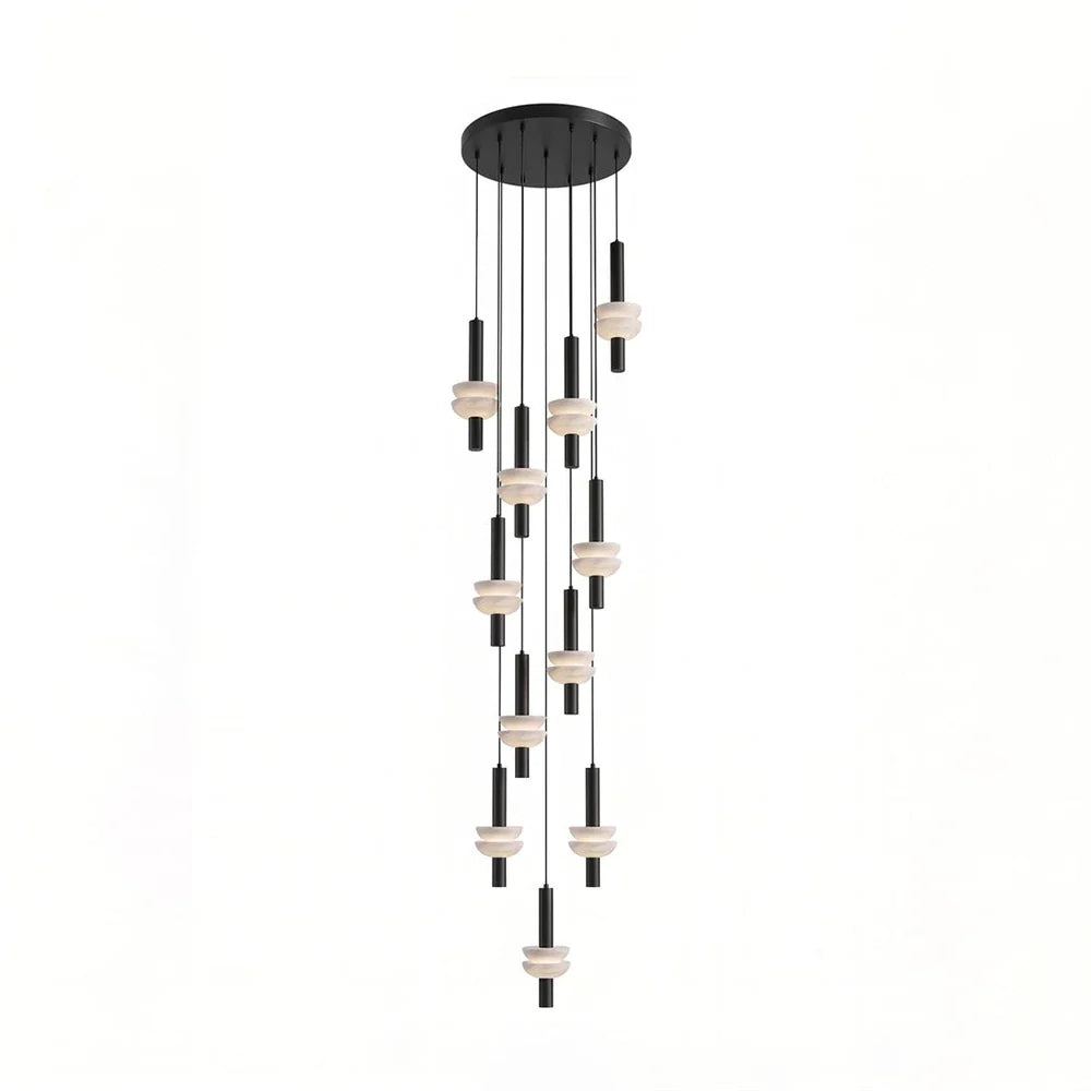 Marlen Stacked Stone Alabaster Chandelier – Alabaster detail 32
