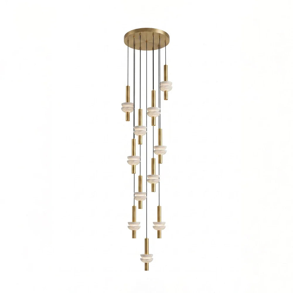Marlen Stacked Stone Alabaster Chandelier – Alabaster detail 31