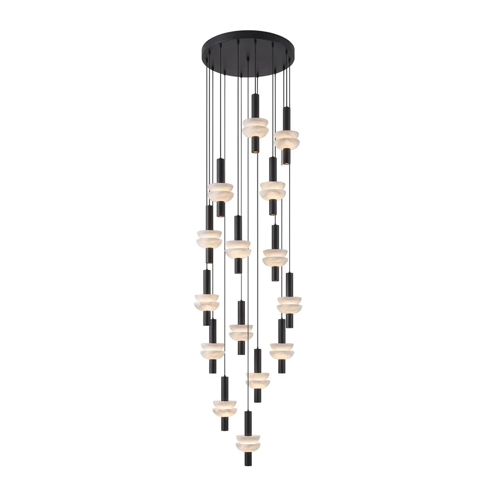 Marlen Stacked Stone Alabaster Chandelier – Alabaster detail 35