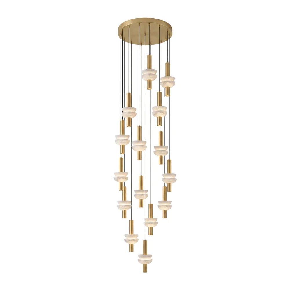 Marlen Stacked Stone Alabaster Chandelier – Alabaster detail 34