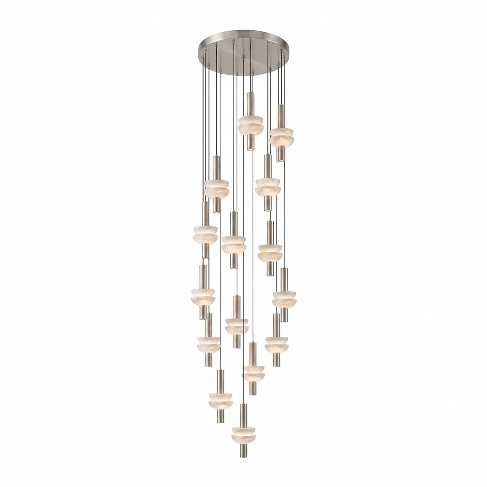 Marlen Stacked Stone Alabaster Chandelier – Alabaster detail 36