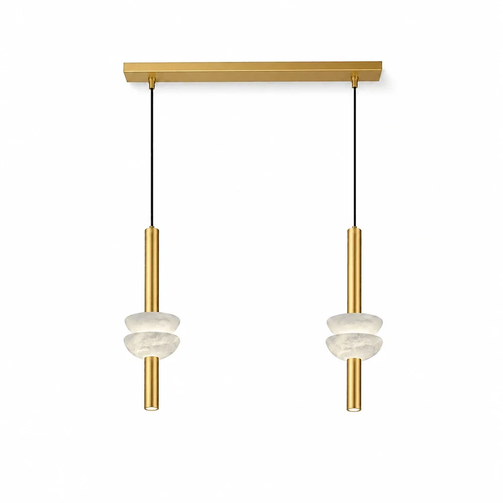 Marlen Stacked Stone Alabaster Chandelier – Alabaster detail 14