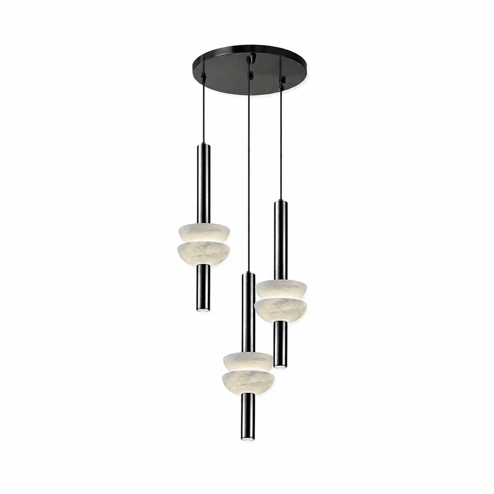 Marlen Stacked Stone Alabaster Chandelier – Alabaster detail 21