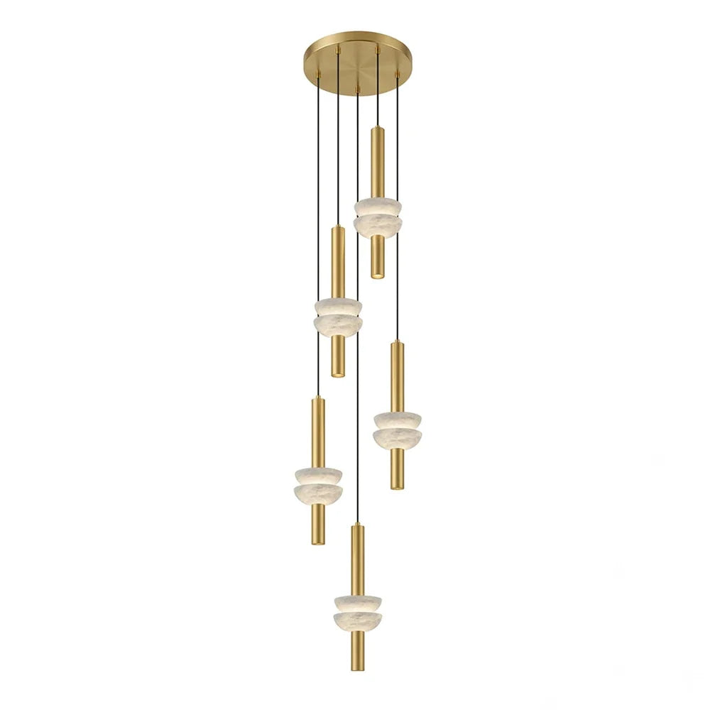 Marlen Stacked Stone Alabaster Chandelier – Alabaster detail 23