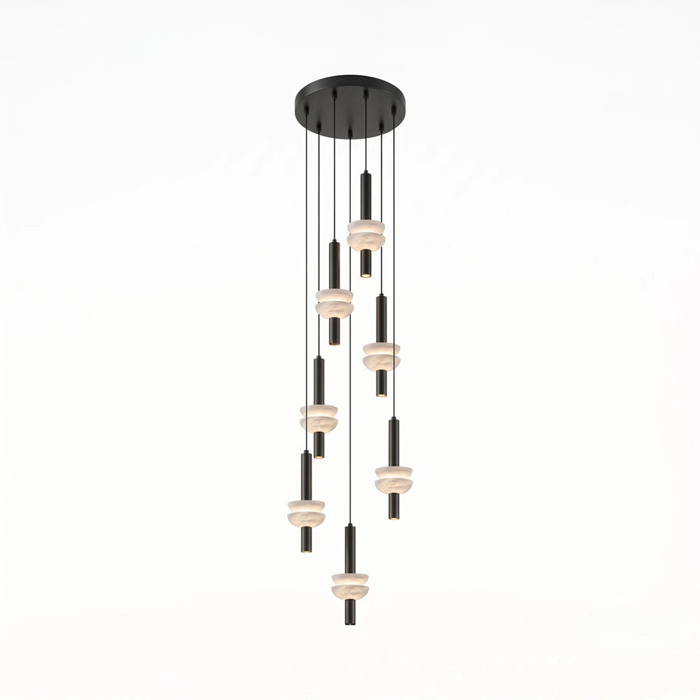 Marlen Stacked Stone Alabaster Chandelier – Alabaster detail 26