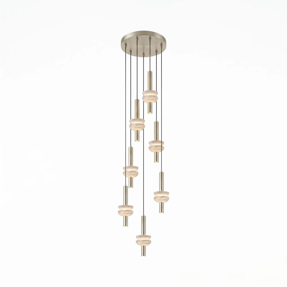 Marlen Stacked Stone Alabaster Chandelier – Alabaster detail 27