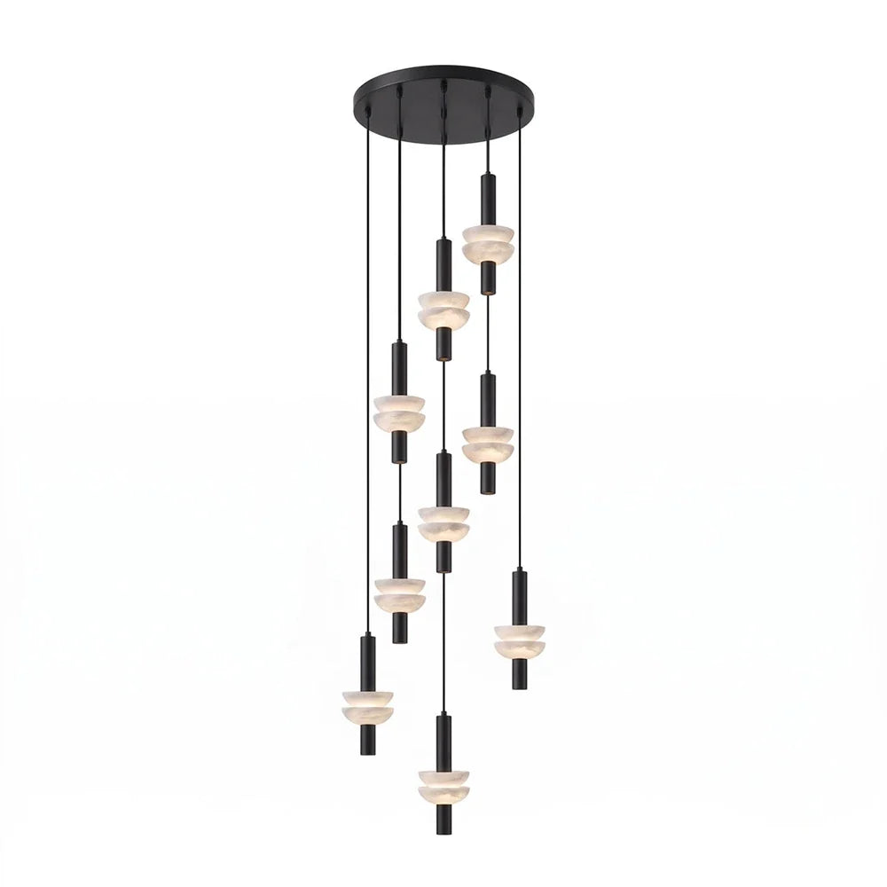 Marlen Stacked Stone Alabaster Chandelier – Alabaster detail 29