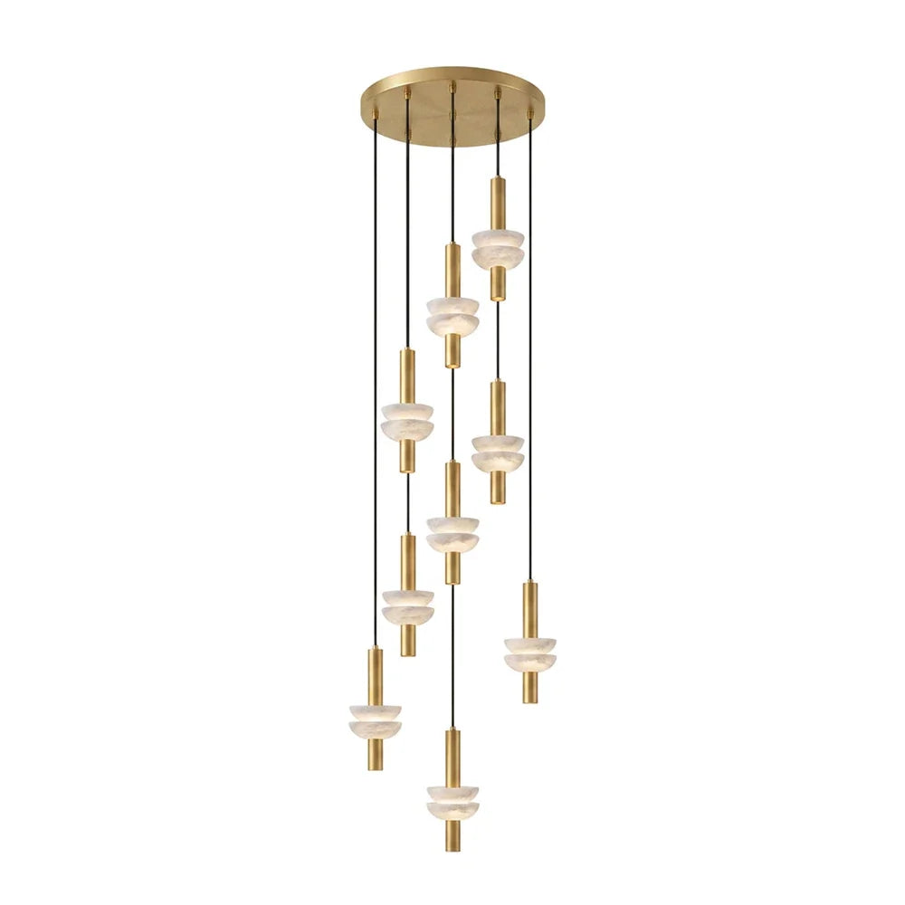 Marlen Stacked Stone Alabaster Chandelier – Alabaster detail 28