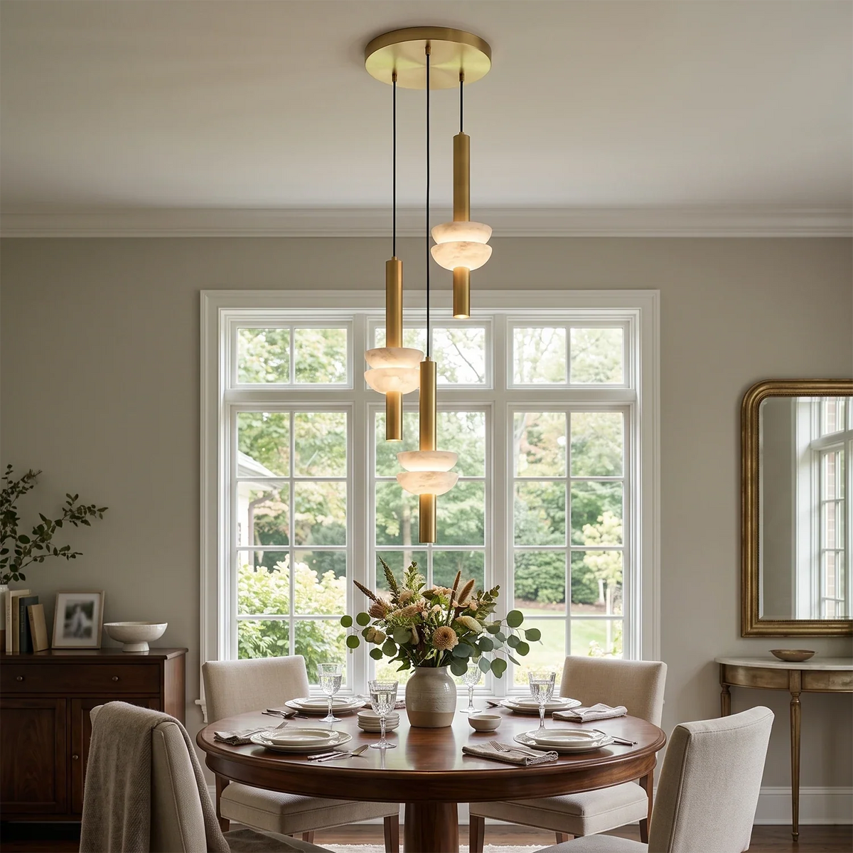 Marlen Stacked Stone Alabaster Chandelier – Alabaster detail 3