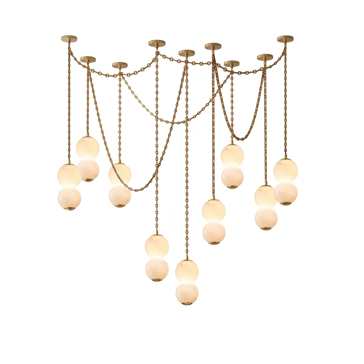 Marlowe Stacked Alabaster Chain Chandelier – Alabaster detail 65