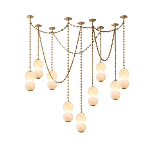 Marlowe Stacked Alabaster Chain Chandelier