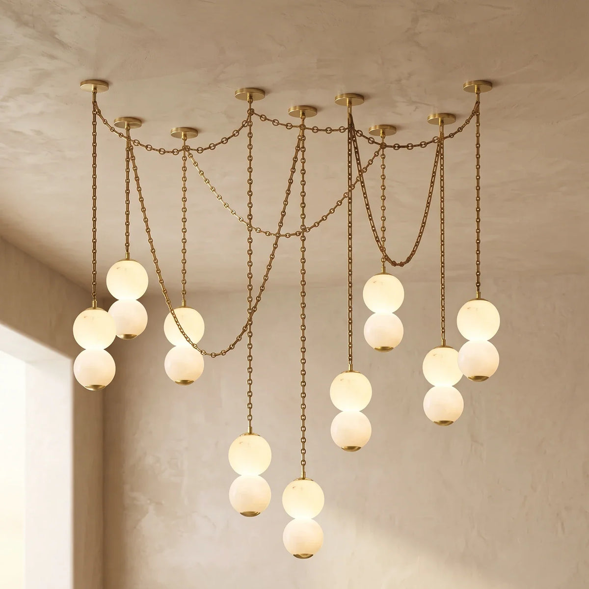 Marlowe Stacked Alabaster Chain Chandelier – Alabaster detail 33