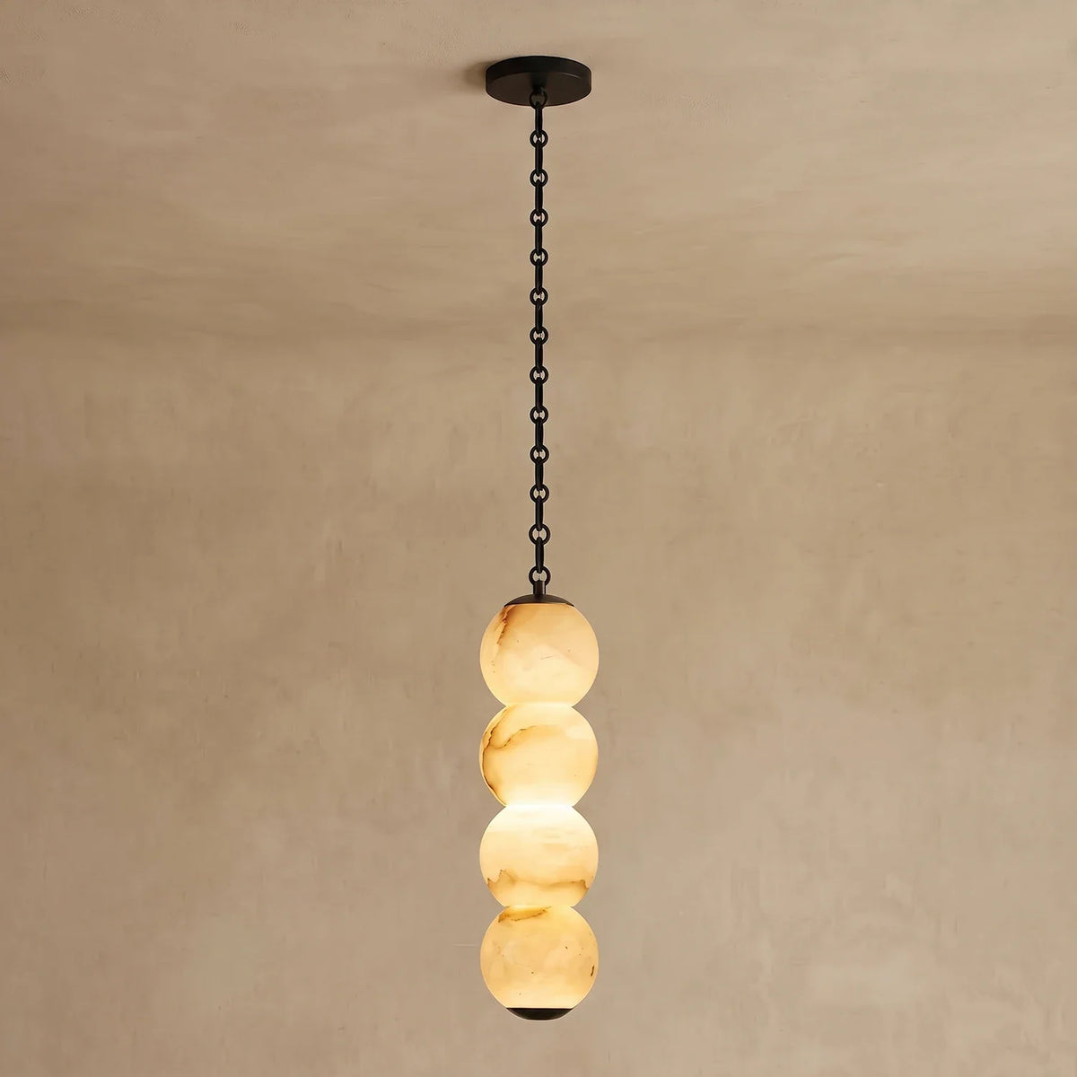 Marlowe Stacked Alabaster Chain Chandelier – Alabaster detail 40