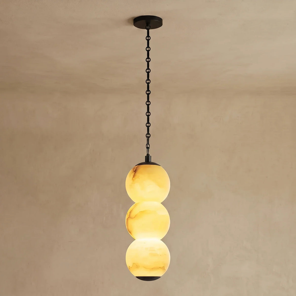 Marlowe Stacked Alabaster Chain Chandelier – Alabaster detail 39