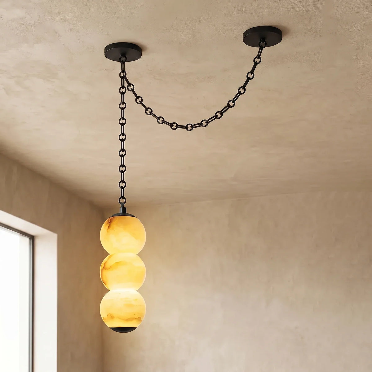 Marlowe Stacked Alabaster Chain Chandelier – Alabaster detail 42