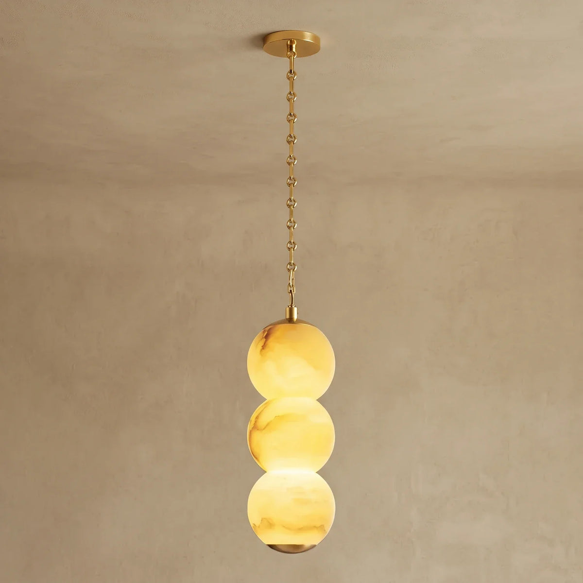 Marlowe Stacked Alabaster Chain Chandelier – Alabaster detail 13