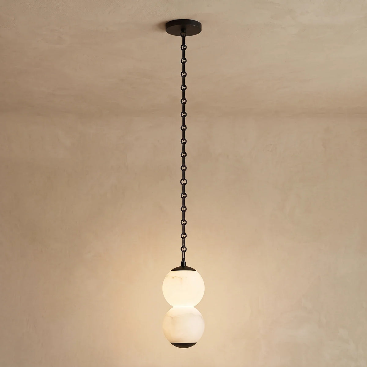 Marlowe Stacked Alabaster Chain Chandelier – Alabaster detail 38