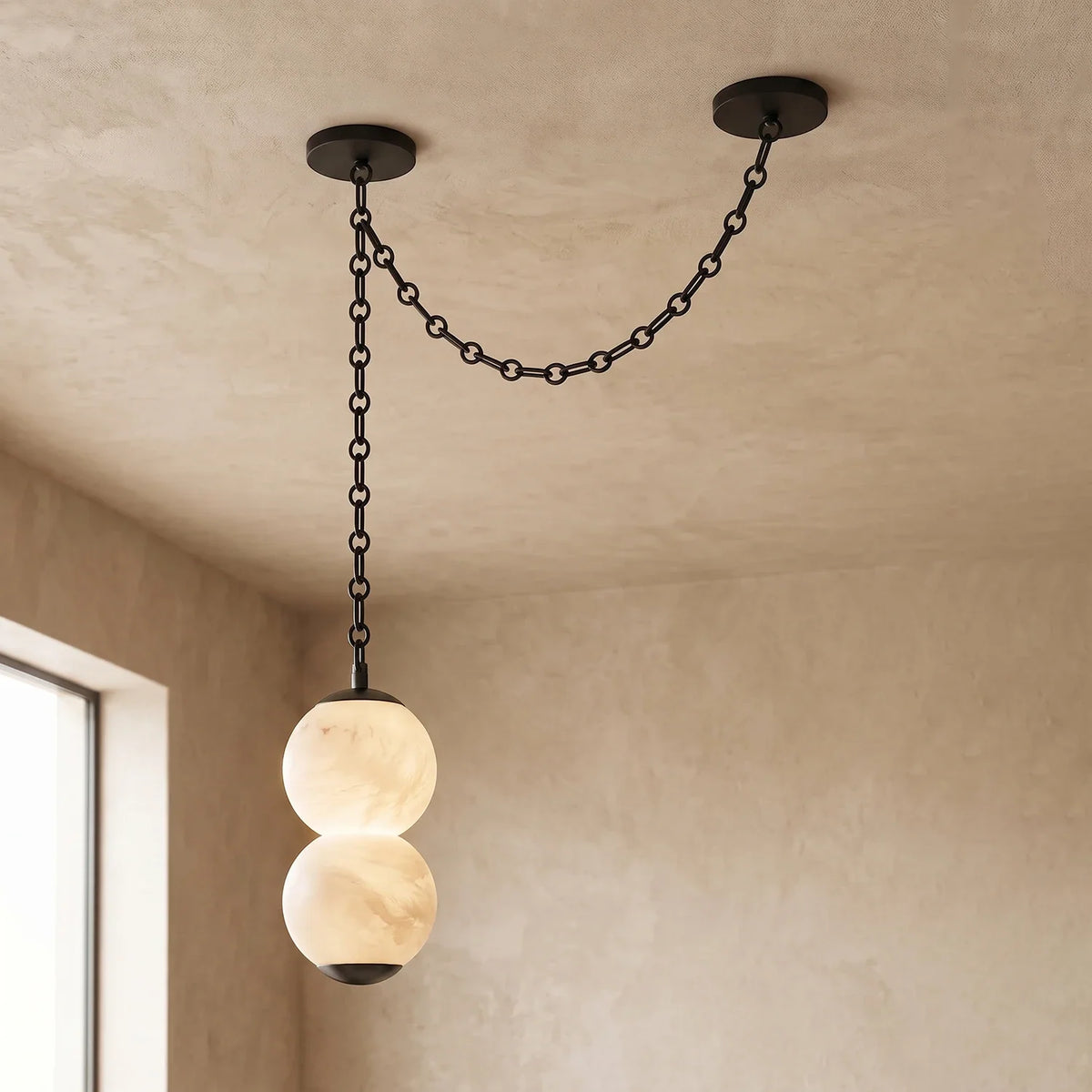 Marlowe Stacked Alabaster Chain Chandelier – Alabaster detail 41