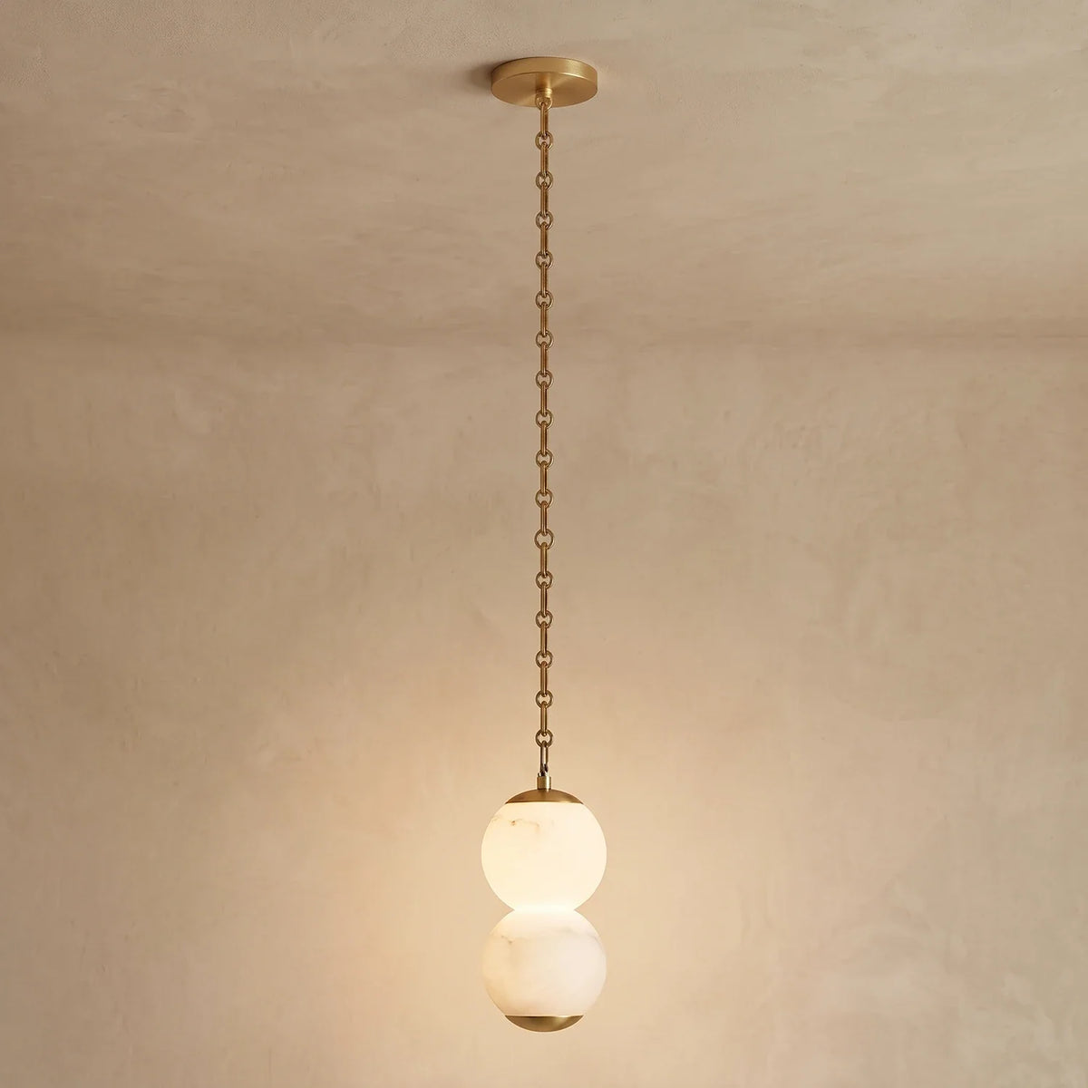 Marlowe Stacked Alabaster Chain Chandelier – Alabaster detail 12