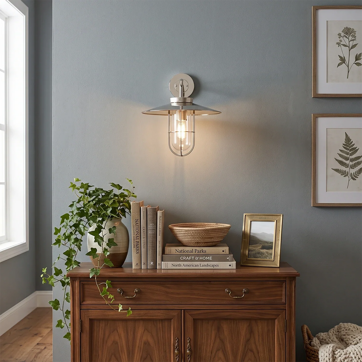 Merrick Harbor Cage Glass Wall Sconce – Glass detail 4