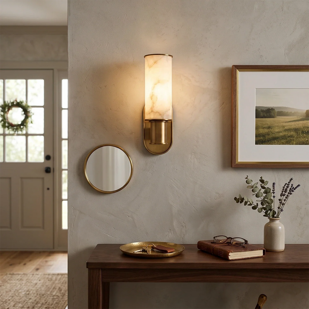Alabaster Dualis Cylindrical Wall Sconce – Alabaster detail 3