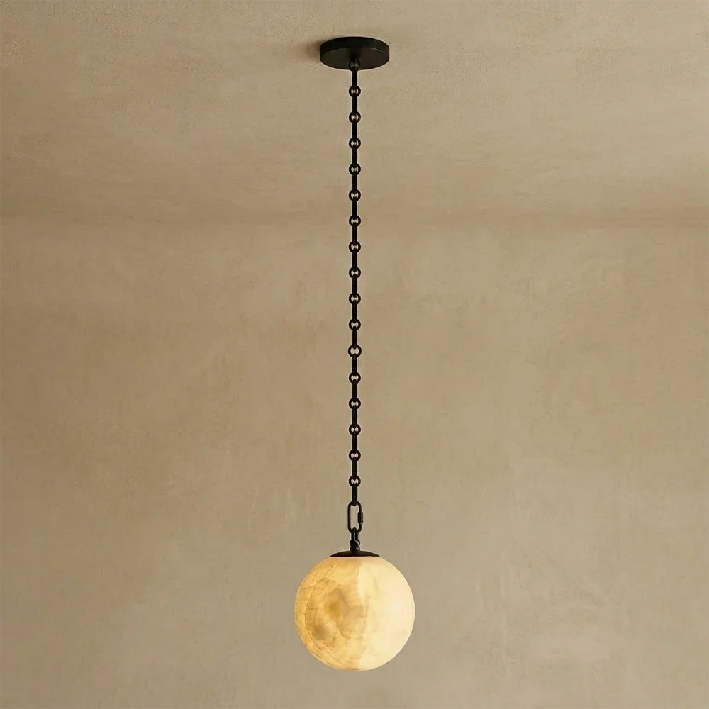 Alabaster Spherical Chain Chandelier – Alabaster detail 20