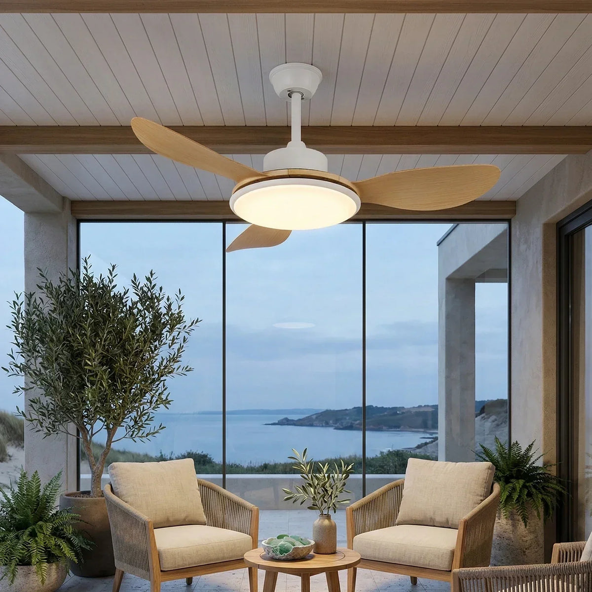Minimalist Brinley Ceiling Fan Lights Copper – Copper detail 9